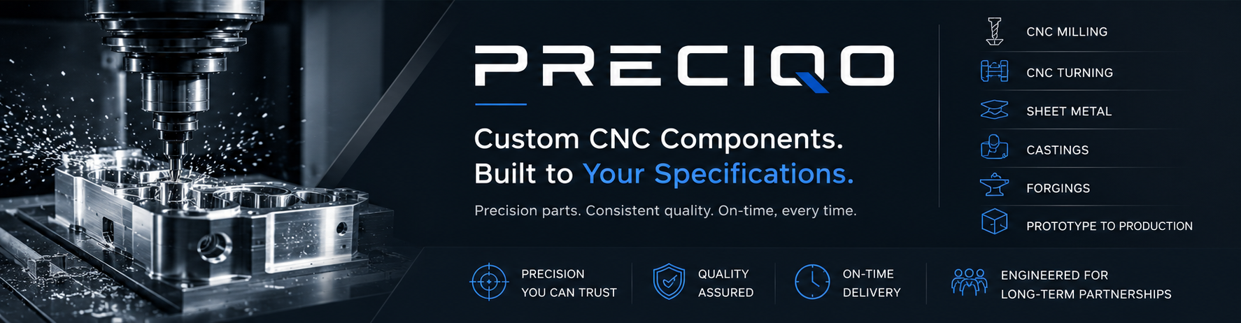 Preciqo — Custom CNC Components built to your specifications